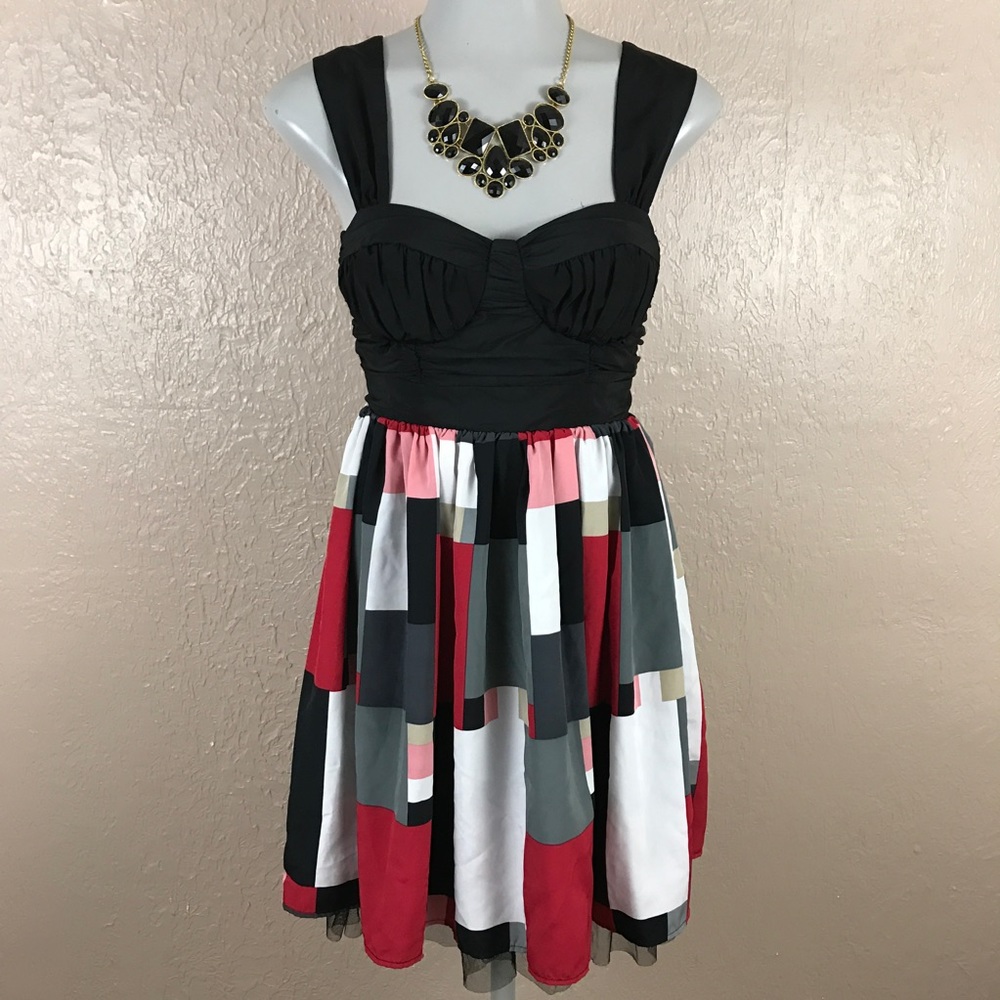 Candies Sleeveless Color Block Dress